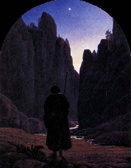 Carl Gustav Carus Pilgrim in a Rocky Valley Germany oil painting art